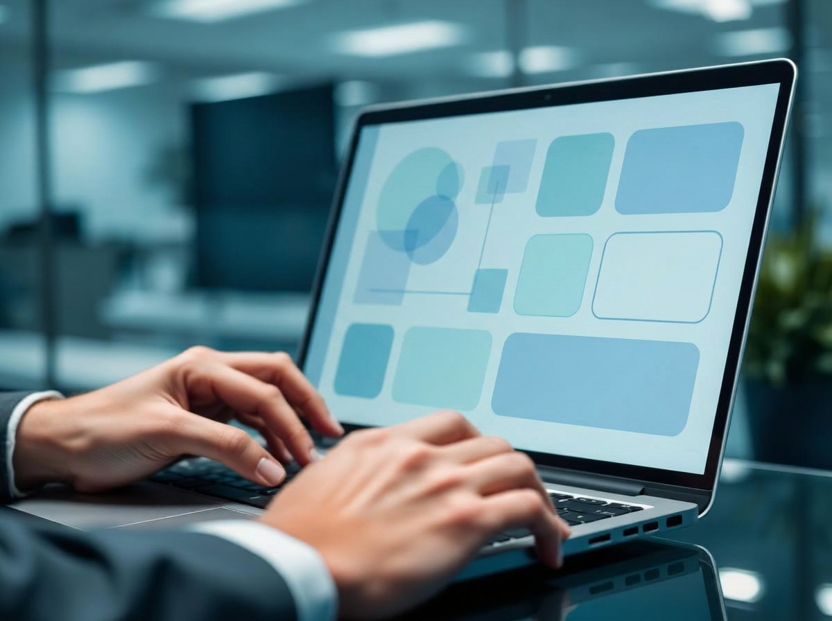 Utilisation d’un service administratif en ligne sur un ordinateur portable dans un bureau moderne