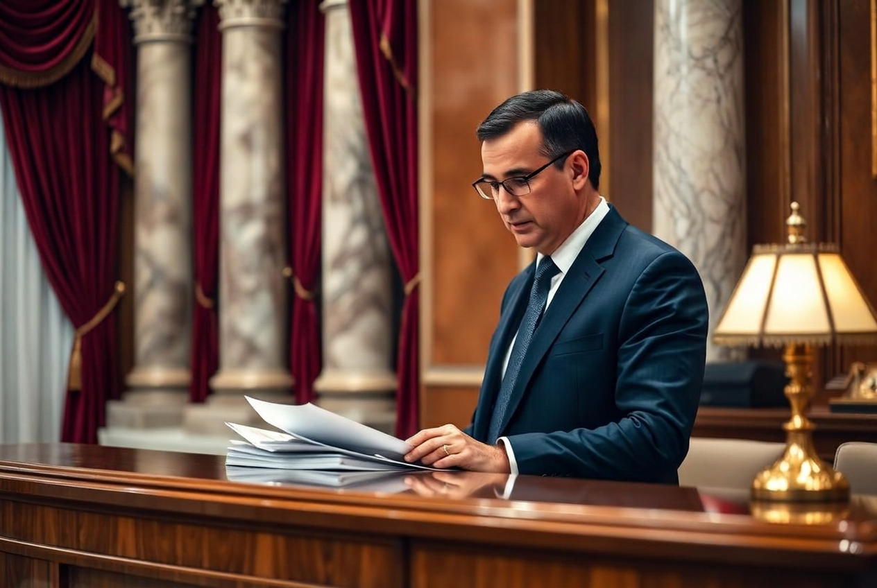 Agent d’une administration tunisienne vérifiant un dossier d’autorisation préalable
