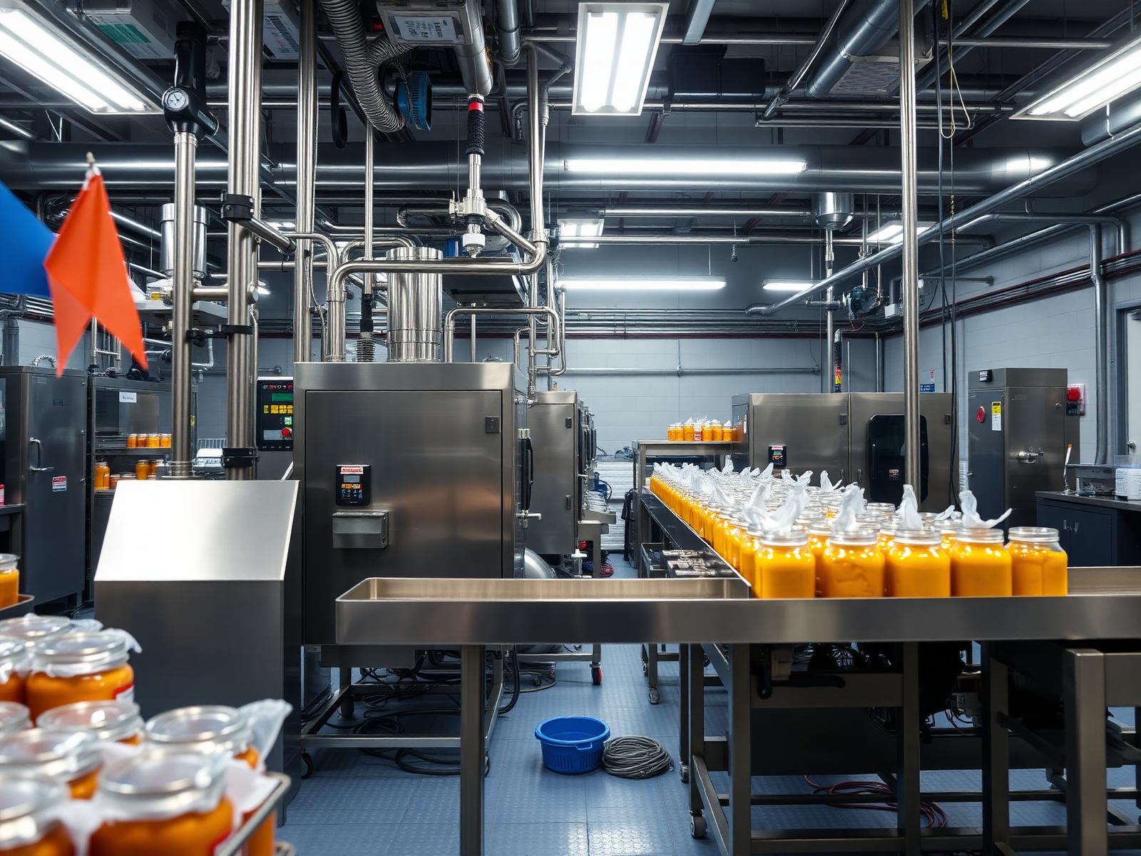 Unité agroalimentaire, ligne de conditionnement en inox