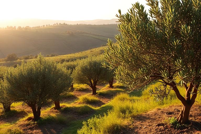 Oliveraie et parcelles agricoles en Tunisie