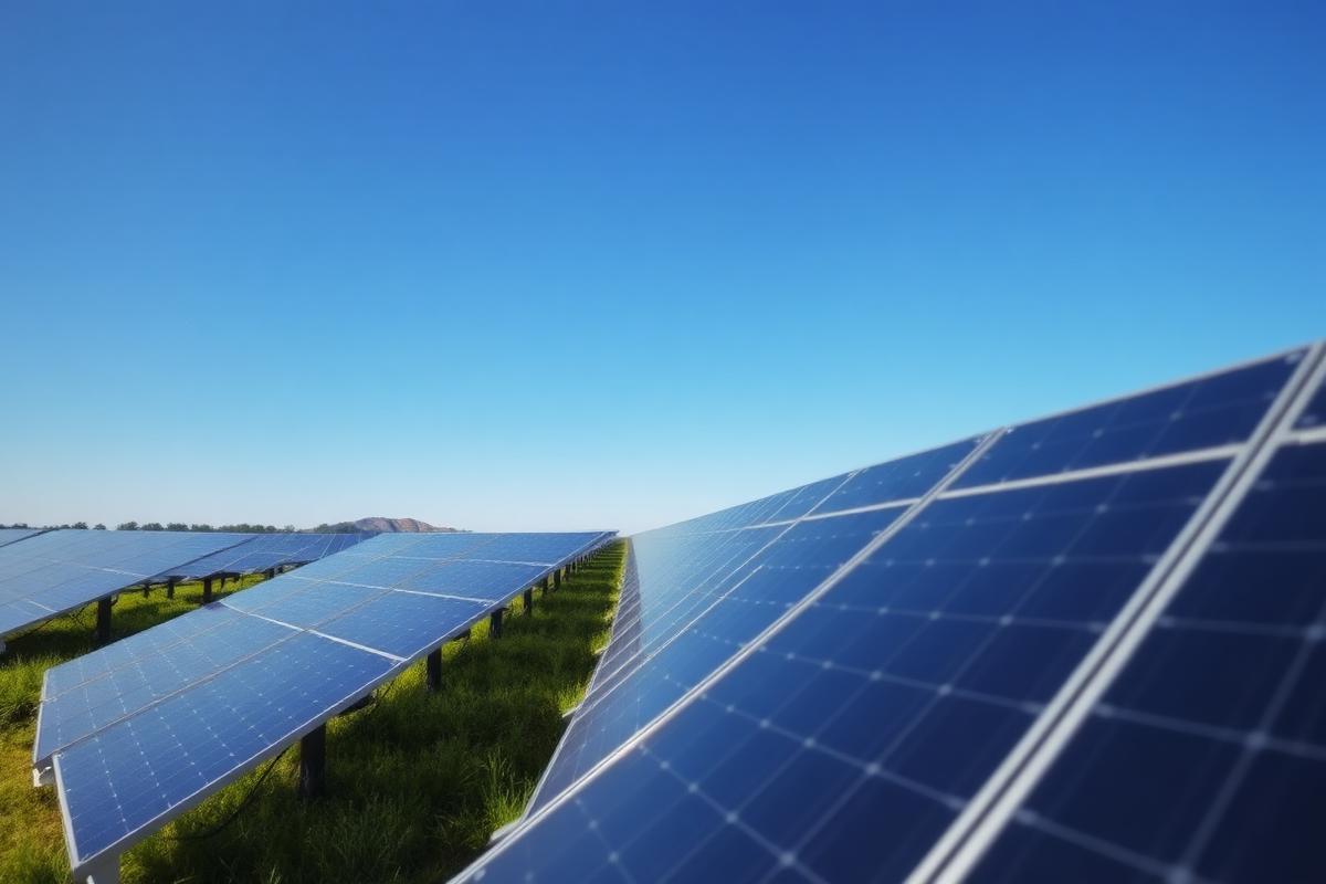 Champ de panneaux solaires photovoltaïques